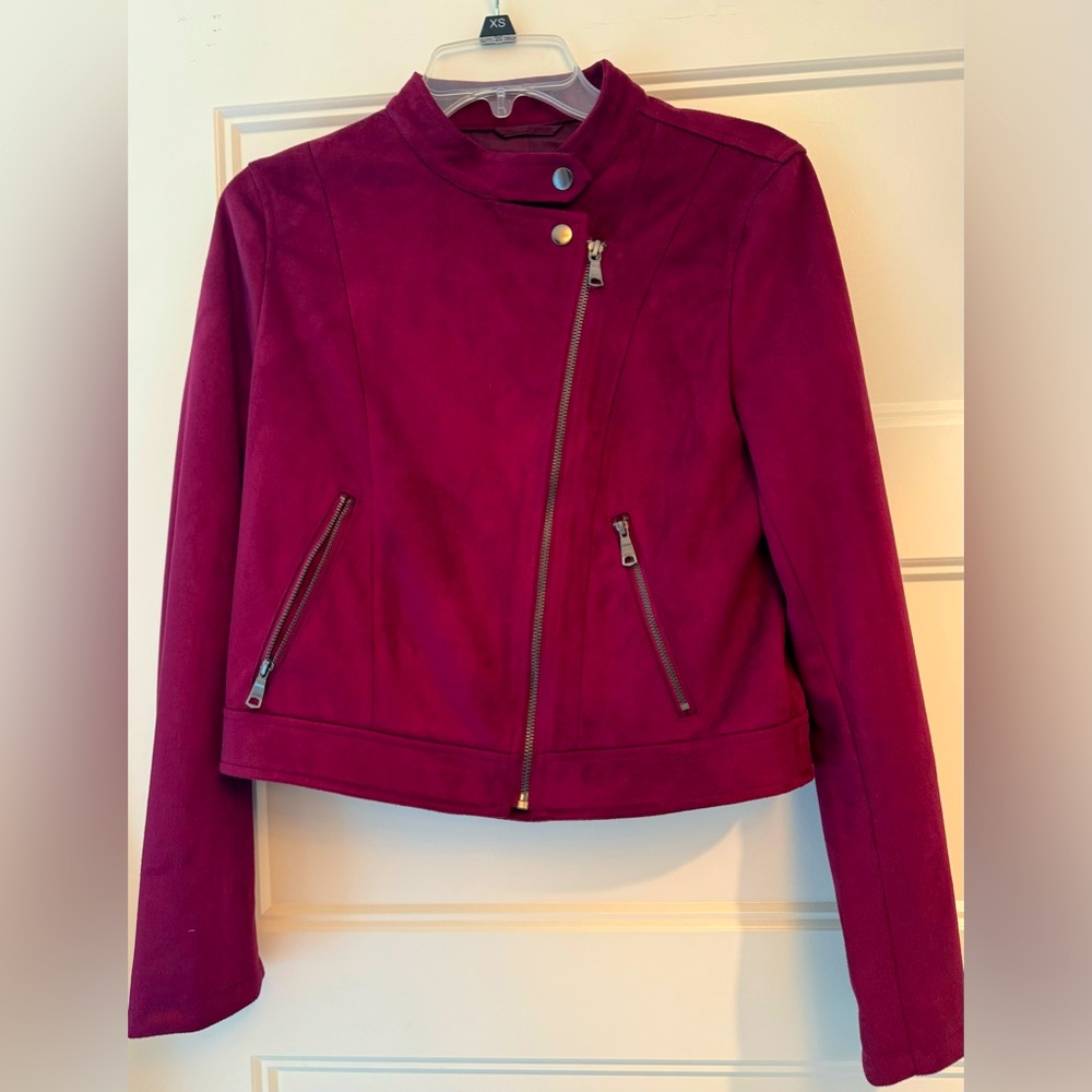 Banana Republic Women’s Mauve suede moto style jacket size small